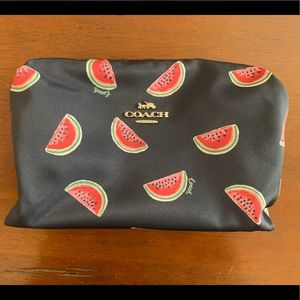 Black nylon Coach bag with watermelons